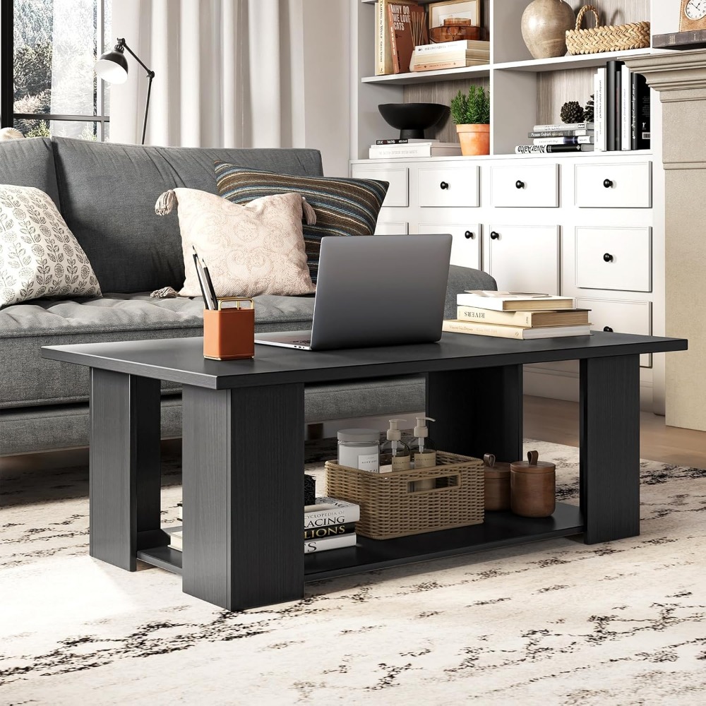 Z. A. Furniture - Z طاولة القهوة الحديثة المستطيلة 2-Tier