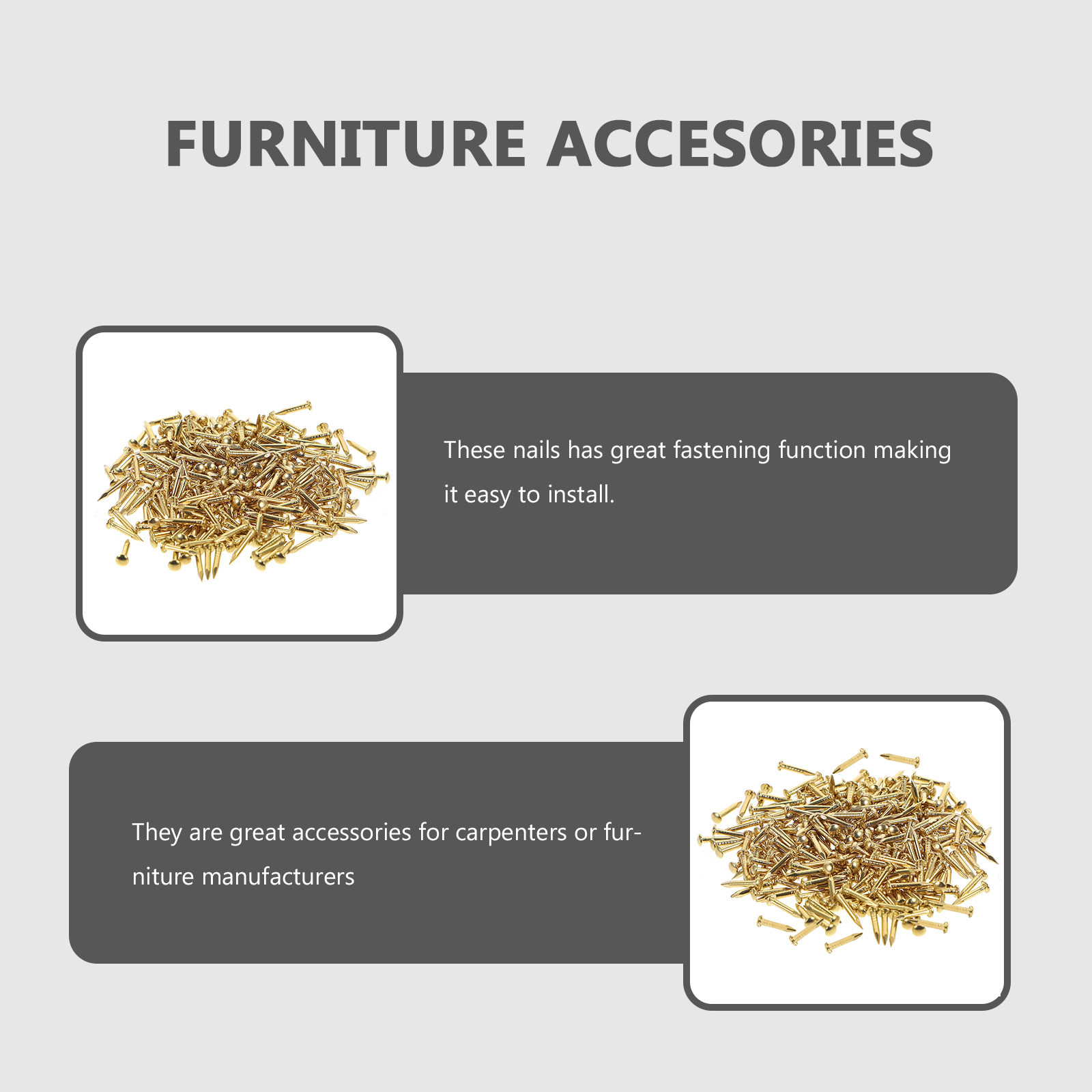 Furniture Upholstery Hardware - 200 قطعة من المسامير النحاسية ذات