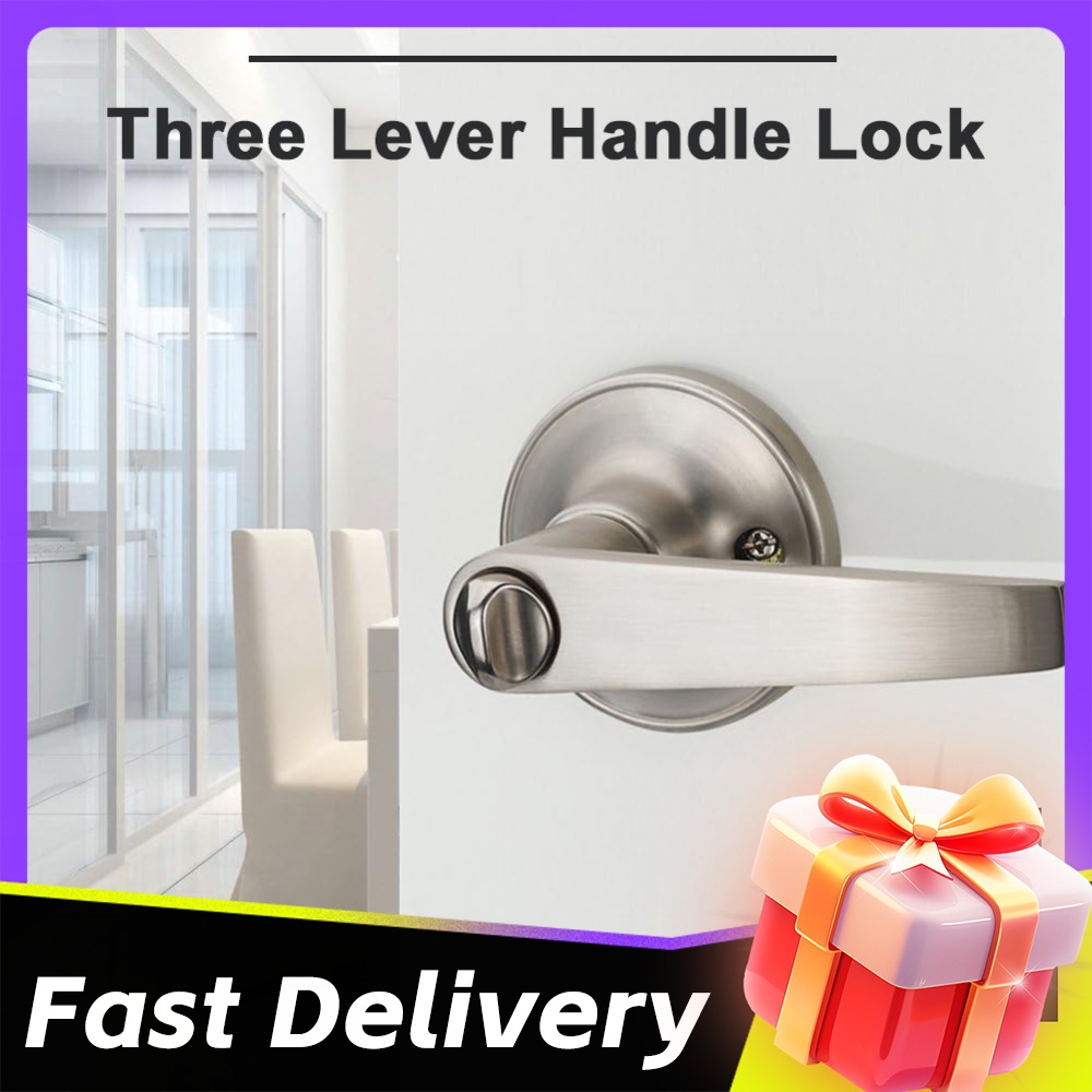 Door Handle Bar - قفل باب بمقبض مع 3 مفاتيح،