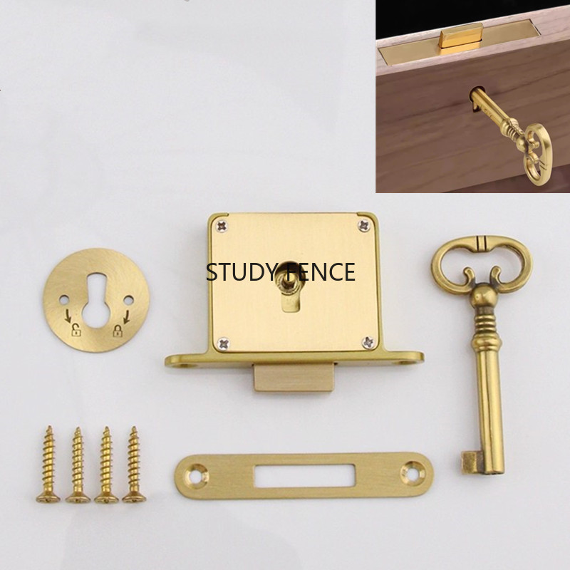 1 قطعة قفل للدرج المعدني العتي - مراجعة Furniture Hardware Locks وسعره
